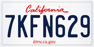 CA license plate 7KFN629