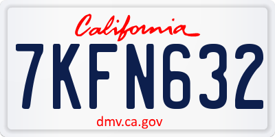 CA license plate 7KFN632