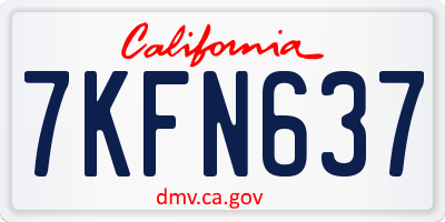 CA license plate 7KFN637