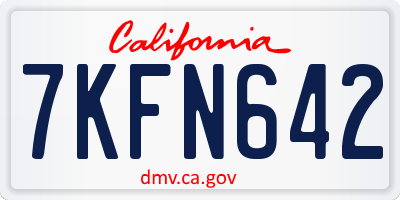 CA license plate 7KFN642