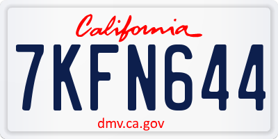 CA license plate 7KFN644