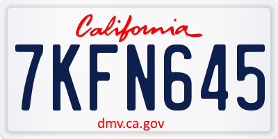 CA license plate 7KFN645