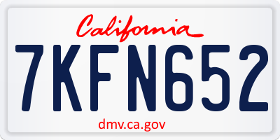 CA license plate 7KFN652