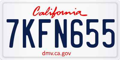 CA license plate 7KFN655