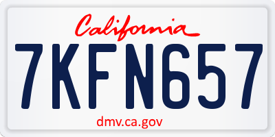 CA license plate 7KFN657