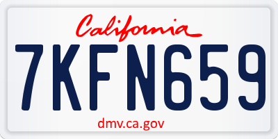CA license plate 7KFN659