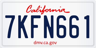 CA license plate 7KFN661