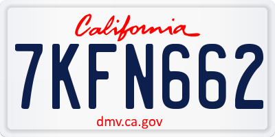 CA license plate 7KFN662