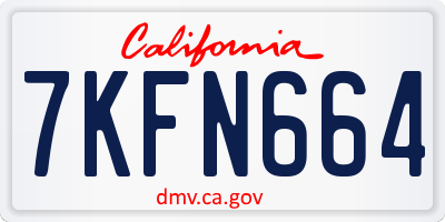 CA license plate 7KFN664