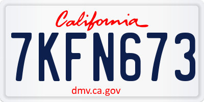 CA license plate 7KFN673