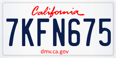 CA license plate 7KFN675