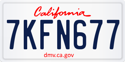 CA license plate 7KFN677
