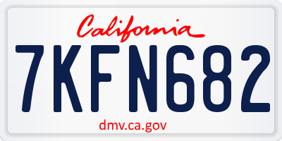 CA license plate 7KFN682