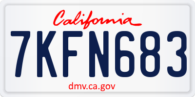 CA license plate 7KFN683