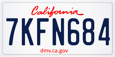 CA license plate 7KFN684