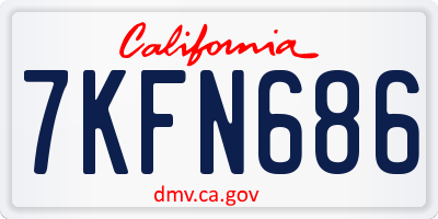 CA license plate 7KFN686
