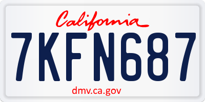 CA license plate 7KFN687