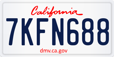 CA license plate 7KFN688