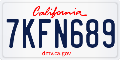 CA license plate 7KFN689