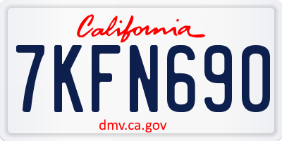 CA license plate 7KFN690