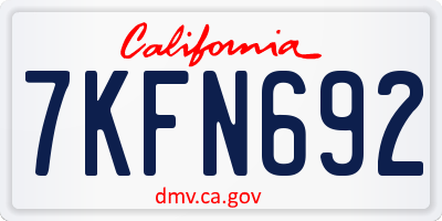 CA license plate 7KFN692