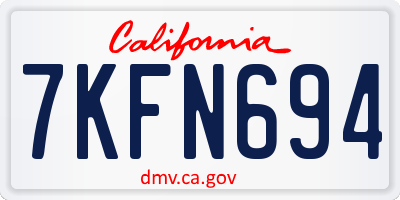CA license plate 7KFN694