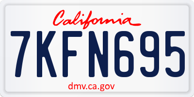 CA license plate 7KFN695