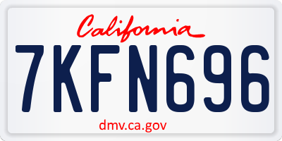 CA license plate 7KFN696