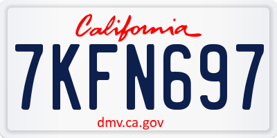 CA license plate 7KFN697