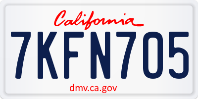 CA license plate 7KFN705