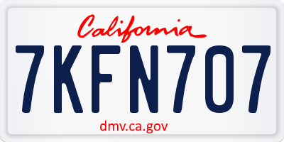 CA license plate 7KFN707