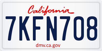 CA license plate 7KFN708