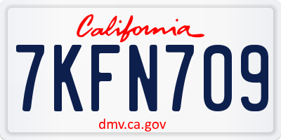 CA license plate 7KFN709