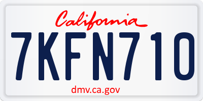 CA license plate 7KFN710