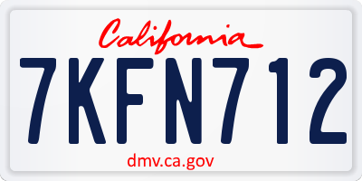 CA license plate 7KFN712