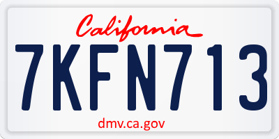 CA license plate 7KFN713