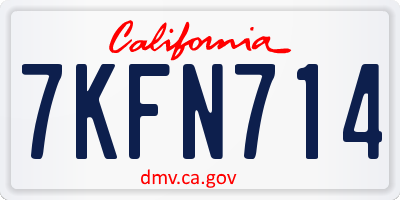 CA license plate 7KFN714