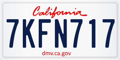 CA license plate 7KFN717