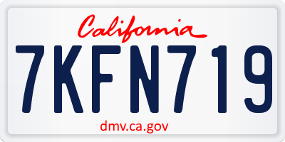 CA license plate 7KFN719