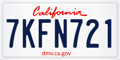 CA license plate 7KFN721