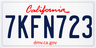 CA license plate 7KFN723