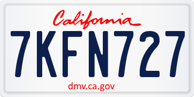 CA license plate 7KFN727