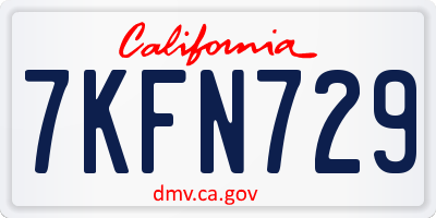 CA license plate 7KFN729