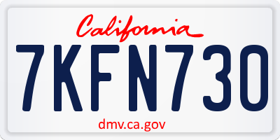 CA license plate 7KFN730