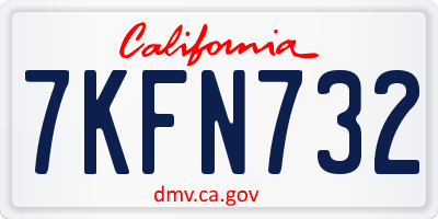 CA license plate 7KFN732