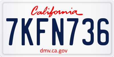 CA license plate 7KFN736