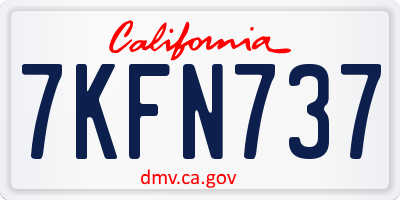CA license plate 7KFN737