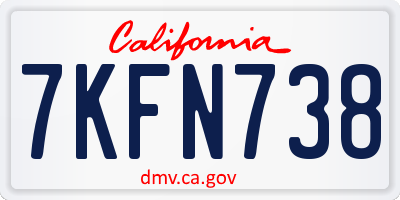 CA license plate 7KFN738