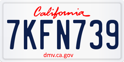 CA license plate 7KFN739