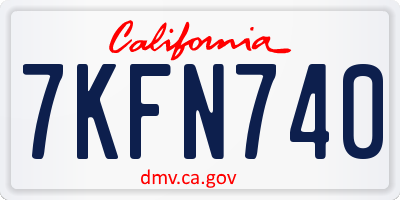 CA license plate 7KFN740